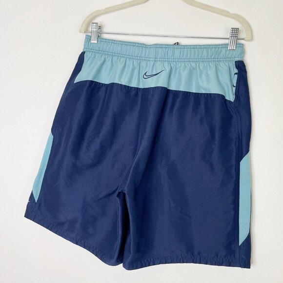 Nike Swim Trunks Mens Size Medium Blue Lined - Picture 4 of 9